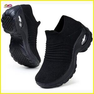 Walking Shoes Arch Support Non Slip Work Sneakers Lightweight Knit Upper